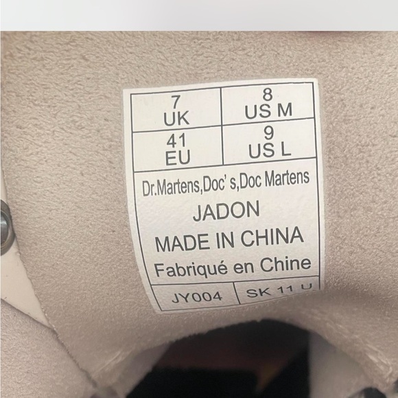 Dr. Martens Black and White Combat Boots with Air-Cushioned Sole - Picture 6 of 6